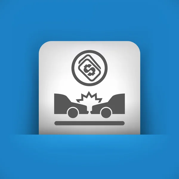 Icône bleue et grise représentant un accident de voiture — Image vectorielle