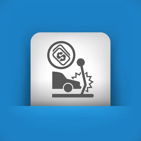Blue and gray icon depicting car accident — Stock Vector
