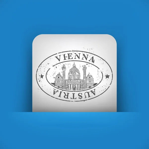 Icona blu e grigia raffigurante Vienna — Vettoriale Stock