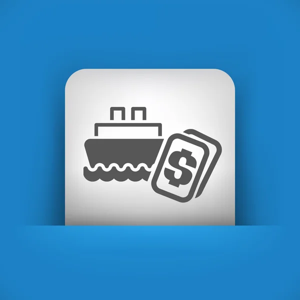 Modrá a šedá ikona zobrazující loď — Stockový vektor