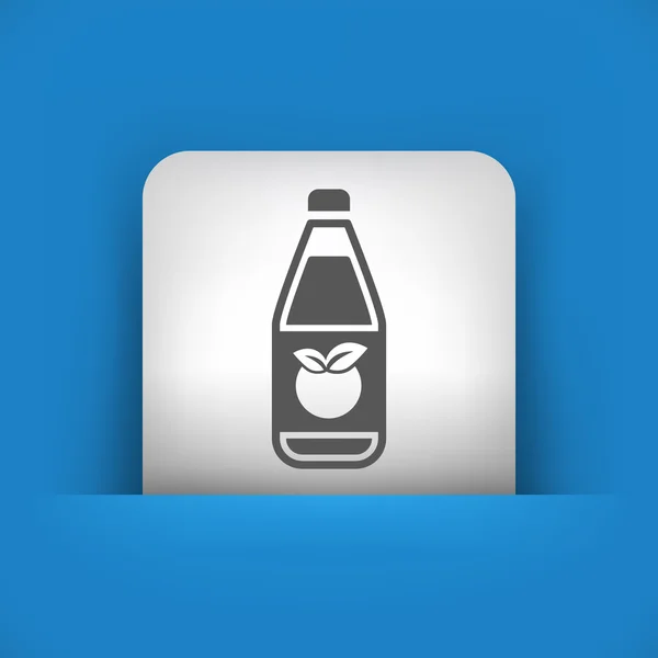 Icono azul y gris que representa una botella de jugo — Vector de stock