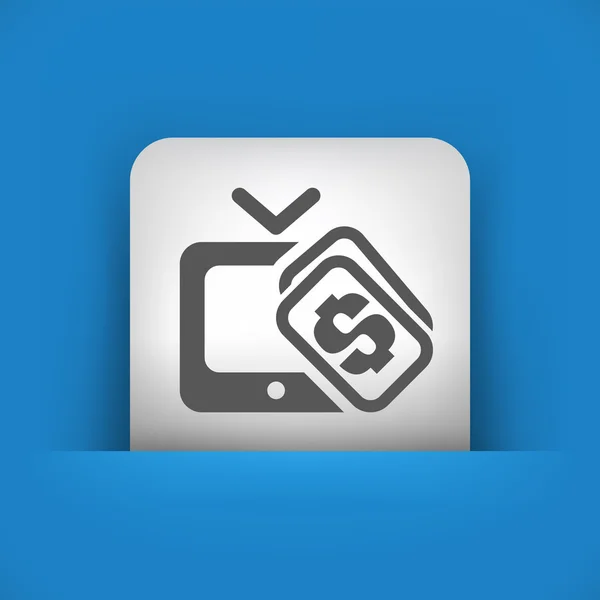 Blue and gray icon depicting pay tv — Stock Vector