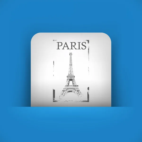 描绘巴黎的蓝色和灰色图标 — 图库矢量图片