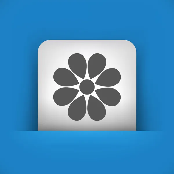 Icona blu e grigio raffigurante fiore — Vettoriale Stock