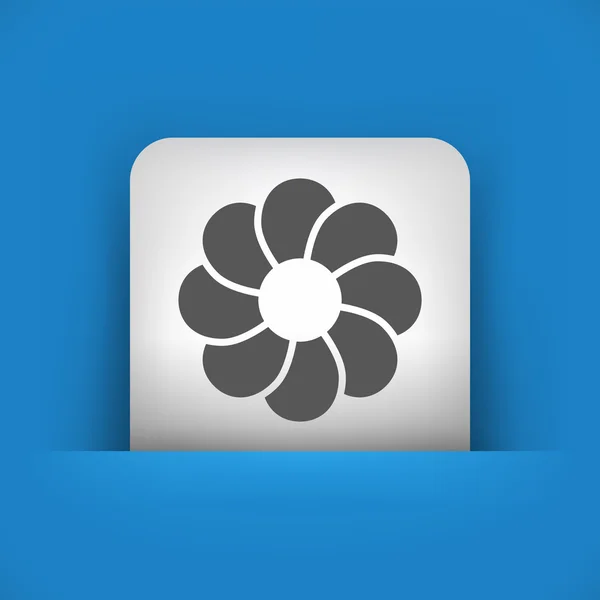 Kék és szürke ikon ábrázoló virág — Stock Vector
