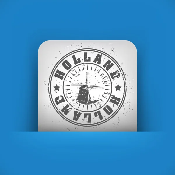Icono azul y gris que representa Holanda — Archivo Imágenes Vectoriales