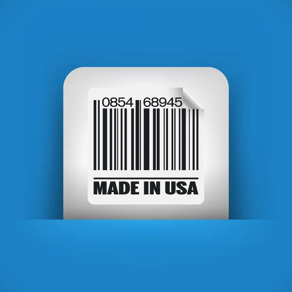 Ícone azul e cinza que descreve o código de barras dos EUA —  Vetores de Stock