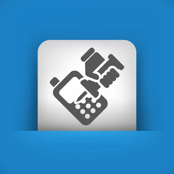 Blauw en grijs pictogram van telefoon reparatie — Stockvector