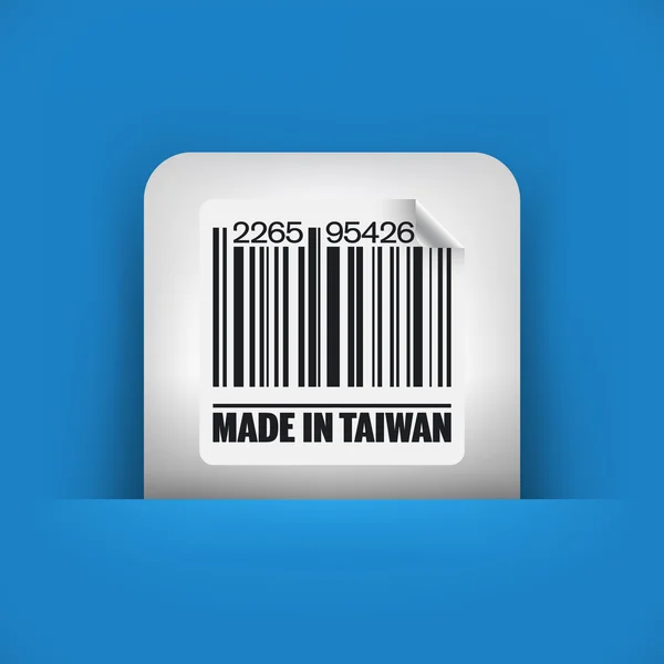 Ícone azul e cinza que descreve o selo de Taiwan —  Vetores de Stock