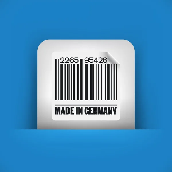 Modrá a šedá ikona zobrazující Německo čárový kód — Stockový vektor