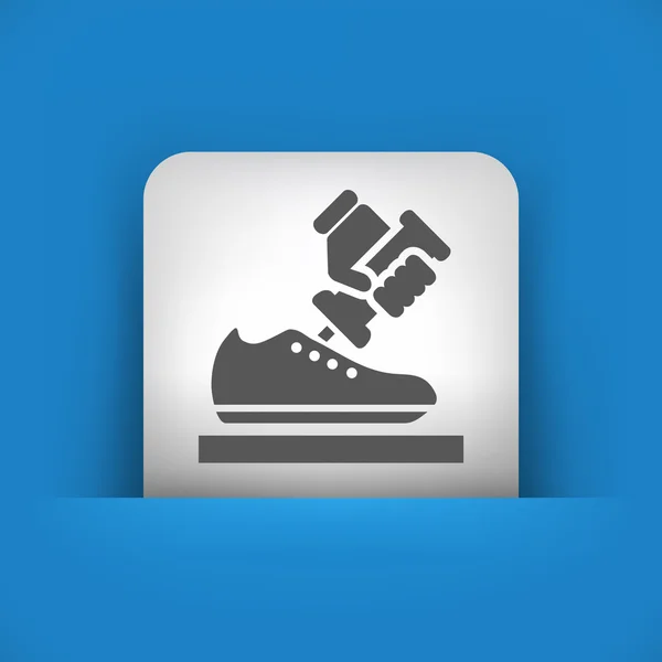 Blue and gray icon depicting shoemaker — Stock Vector