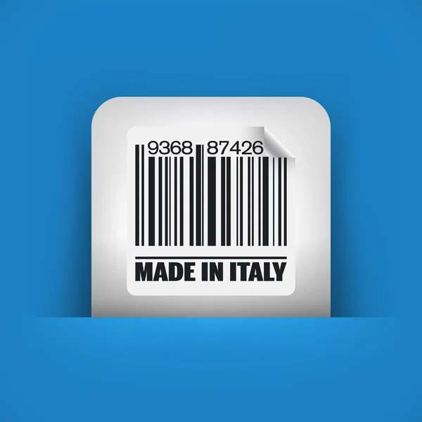 Icône bleue et grise représentant l'Italie code à barres — Image vectorielle