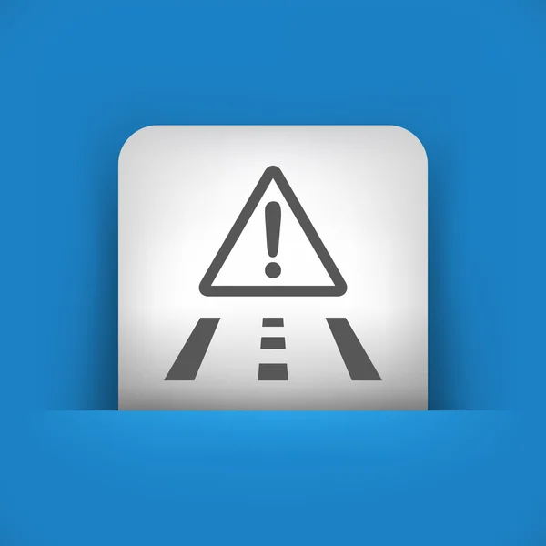 Icône bleue et grise représentant le signe d'avertissement — Image vectorielle