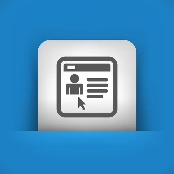Icône bleue et grise représentant le profil Web — Image vectorielle