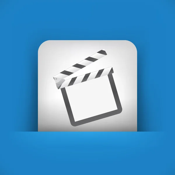 Blaues und graues Symbol für Kino-Klapptafel — Stockvektor