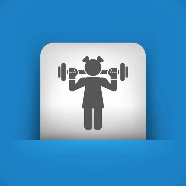 Icona blu e grigia raffigurante sollevamento pesi — Vettoriale Stock
