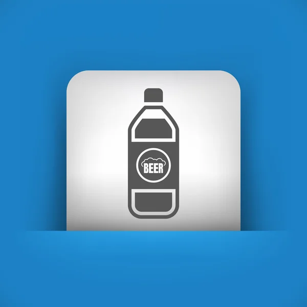 Blå och grå ikon föreställande flaska med öl — Stock vektor