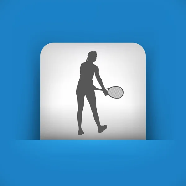 Icône bleue et grise représentant un joueur de tennis — Image vectorielle