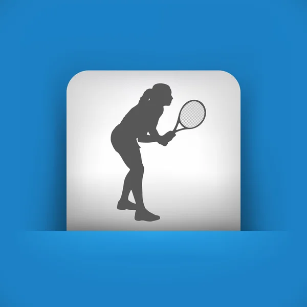 Blauw en grijs pictogram van tennisser — Stockvector