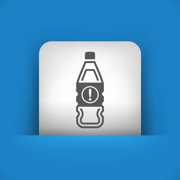 Icône bleue et grise représentant une bouteille avec un liquide dangereux — Image vectorielle