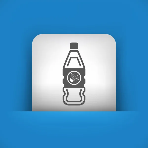 Blue and gray icon depicting bottle with dangerous liquid — Stock Vector