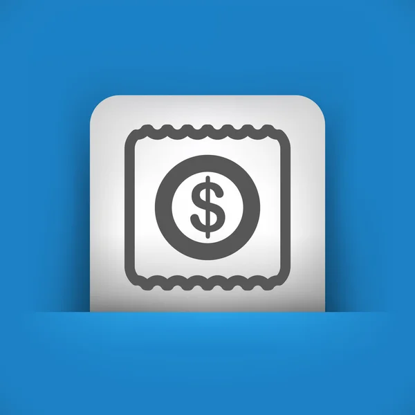 Icono azul y gris que representa signo de dólar — Vector de stock