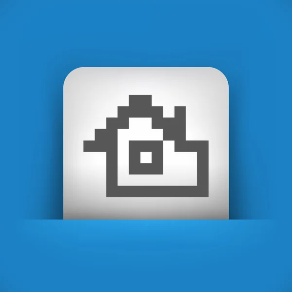 Blå och grå ikon föreställande pixel hem — Stock vektor