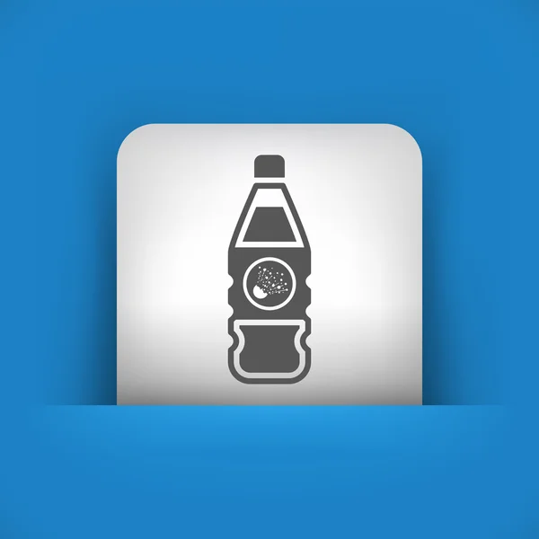 Blue and gray icon depicting bottle with dangerous liquid — Stock Vector