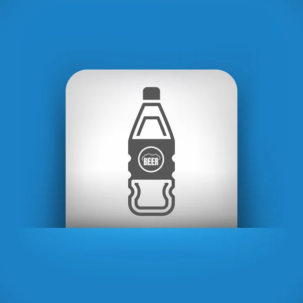 Blauw en grijs pictogram van flesje bier — Stockvector