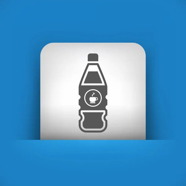 Blue and gray icon depicting bottle of coffe — Stock Vector