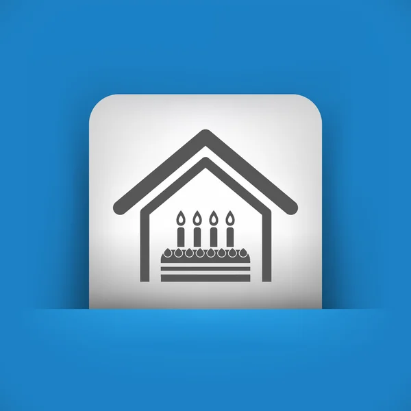 Ícone azul e cinza representando bolo — Vetor de Stock