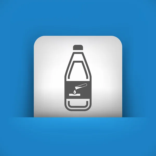 Blå och grå ikon föreställande flaska med farliga flytande — Stock vektor