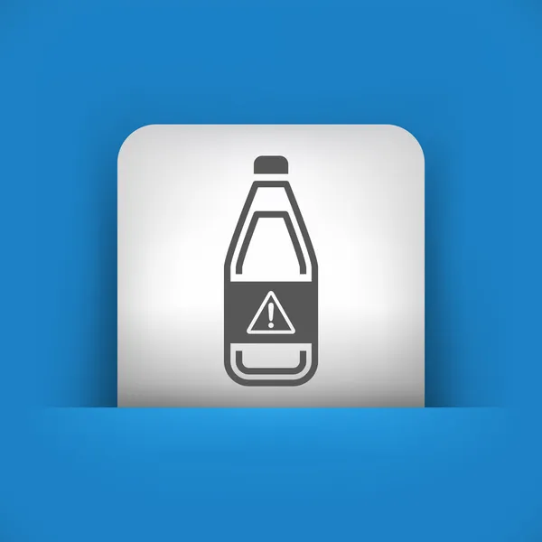 Blauw en grijs pictogram van fles met gevaarlijke vloeistof — Stockvector