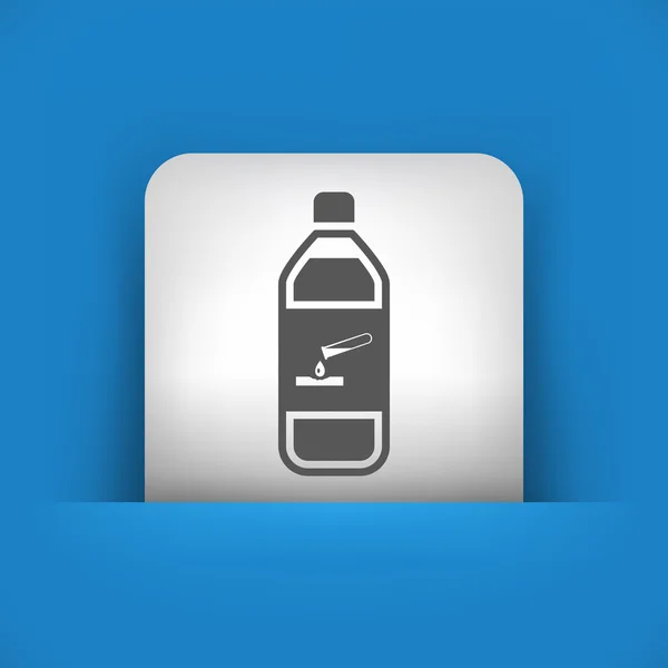 Blaues und graues Symbol, das Flasche mit gefährlicher Flüssigkeit zeigt — Stockvektor