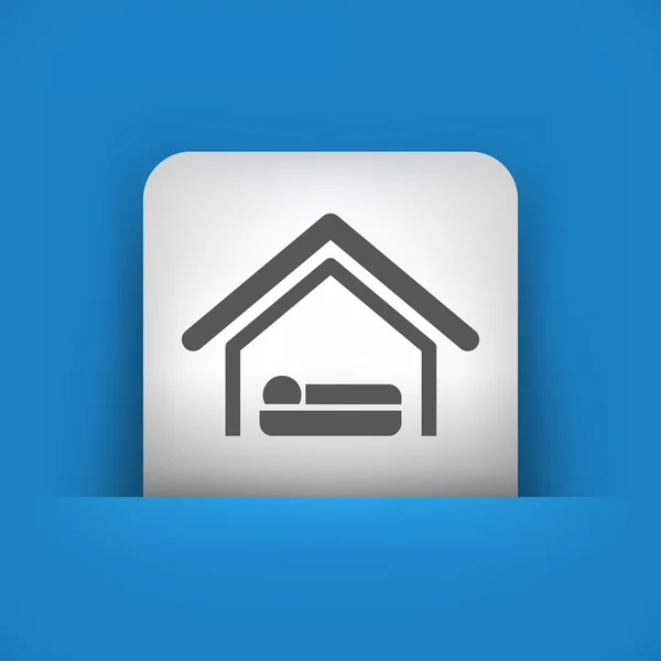 Blaues und graues Symbol für das Bett — Stockvektor
