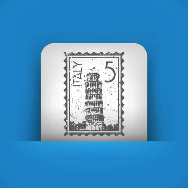 Icona blu e grigia raffigurante l'Italia timbro — Vettoriale Stock