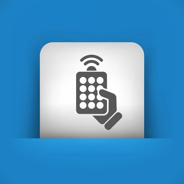 Icône bleue et grise représentant la télécommande — Image vectorielle
