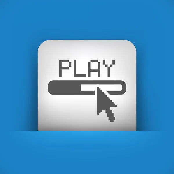 Голубой и серый значок с изображением символа "play" — стоковый вектор