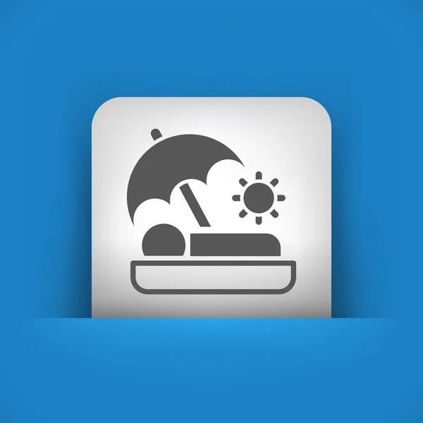 Blue and gray icon depicting sunbather — Wektor stockowy