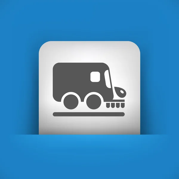 Blue and gray icon depicting street cleaner — Stock Vector