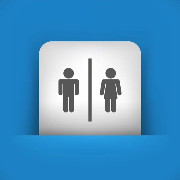 Icône bleue et grise représentant un homme et une femme — Image vectorielle
