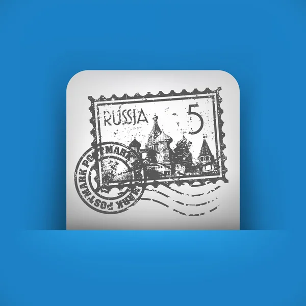 Blaues und graues Symbol mit der russischen Briefmarke — Stockvektor