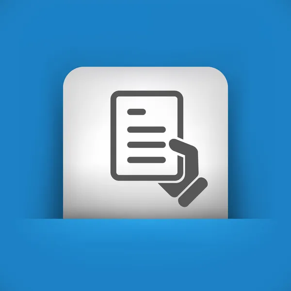 Illustrazione vettoriale di una singola icona blu e grigia raffigurante un documento — Vettoriale Stock