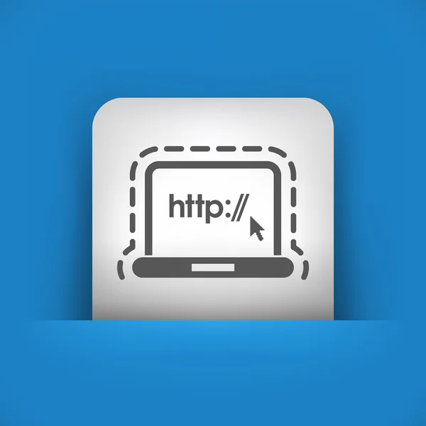 Illustration vectorielle d'une seule icône bleue et grise représentant la protection du site Web — Image vectorielle