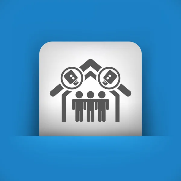 Illustrazione vettoriale di una singola icona blu e grigia raffigurante un concetto di reality show — Vettoriale Stock