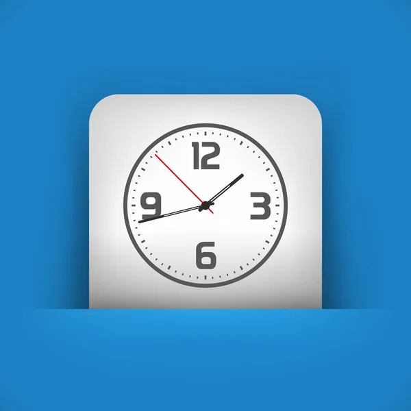 Ilustración vectorial de un solo icono azul y gris que representa un reloj — Vector de stock