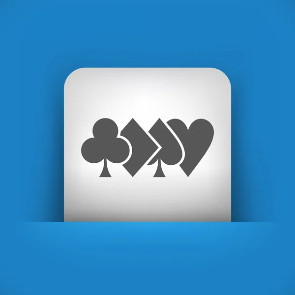 Illustrazione vettoriale di una singola icona blu e grigia raffigurante i simboli delle carte — Vettoriale Stock