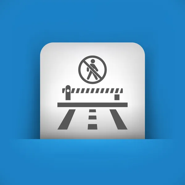 Vector illustration of single blue and gray icon depicting a pedestrian forbidden sign — Stock Vector