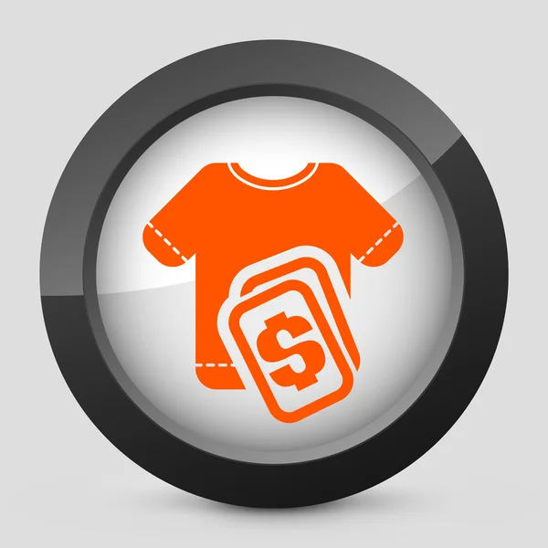 Vector illustration of a gray and orange icon depicting clothes — Stock Vector