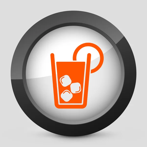 Vektor illustration av ett grått och orange ikon föreställande cocktail — Stock vektor